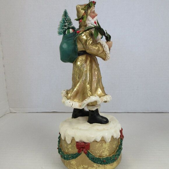 DEPT 56 Old World Santa Gold Music Box Oh Christmas Tree Father Frost St Nick - Picture 2 of 9